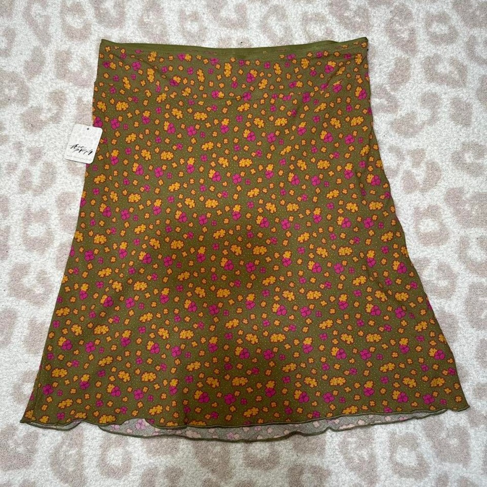 Free People Floral Bias Mini Skirt | Size‎ 4 (NWT)